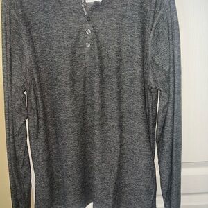 Men's Charcoal Long Sleeve Henley Shirt